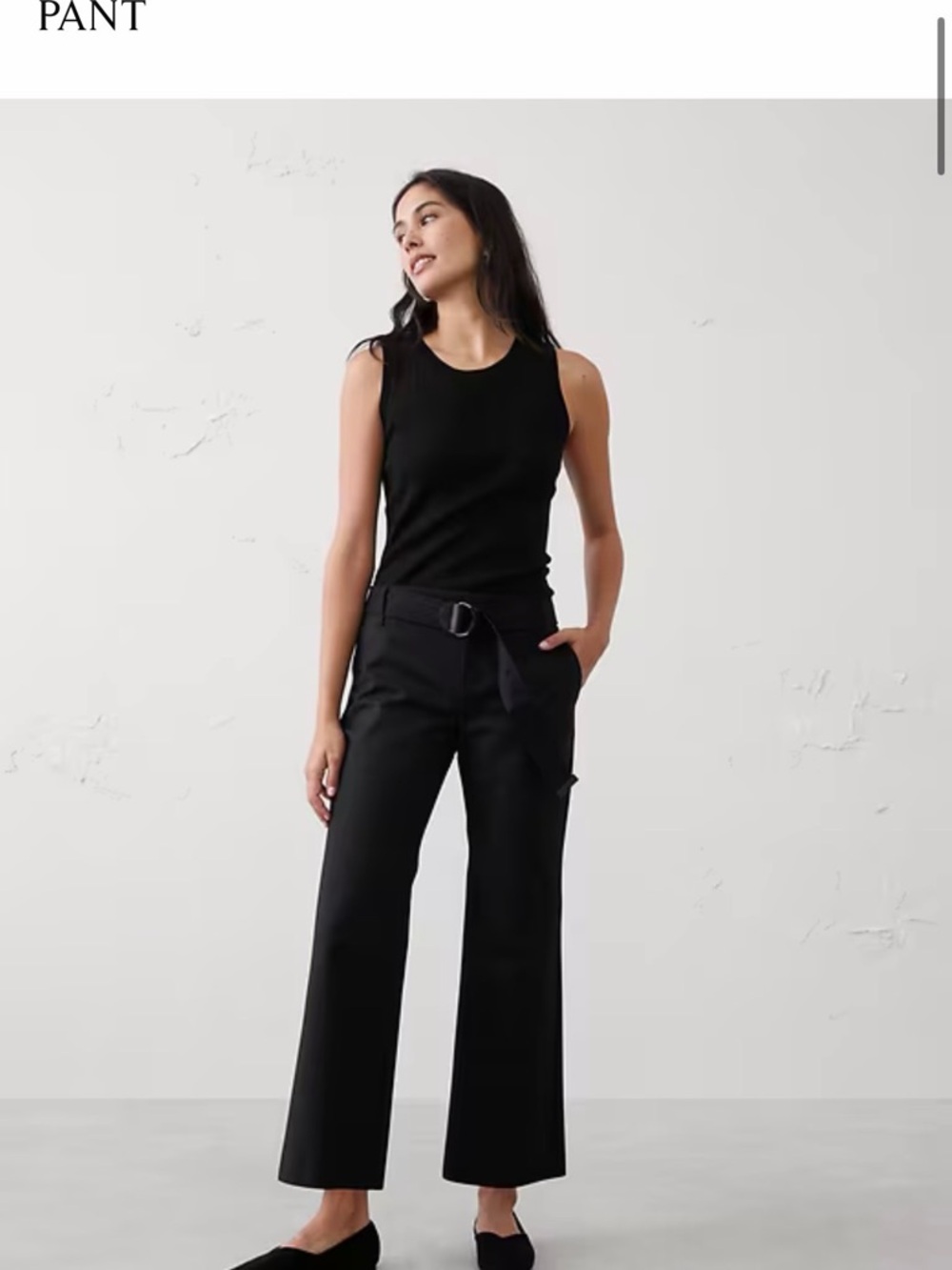 Banana Reublic Factory Black kick flare mid-rise sateen ankle Pant 10